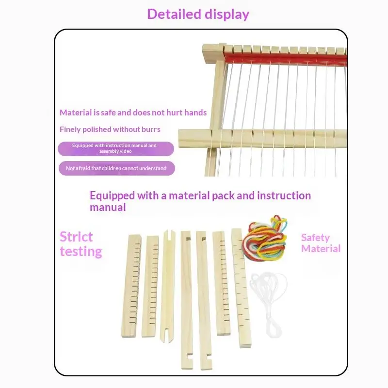 New Wooden DIY Weaving Loom Kit Hand Knitting Textile Model Educational Science Toy Assembly Craft Set Children Handmade Toys