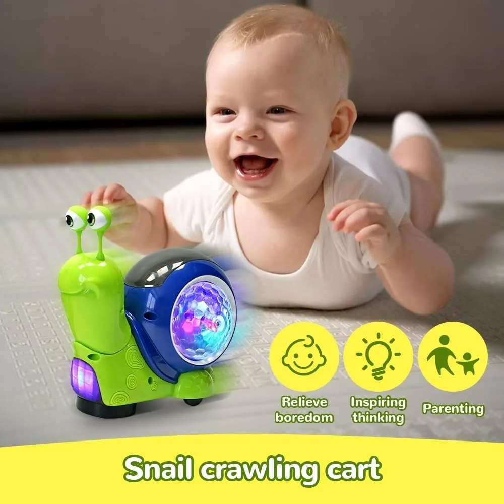 Baby Toys Toddler Luminous Snail Toy, Electric Crawling Snail Toys, Interactive Music Light Up Toys Baby Sensory Toys 6+ Months