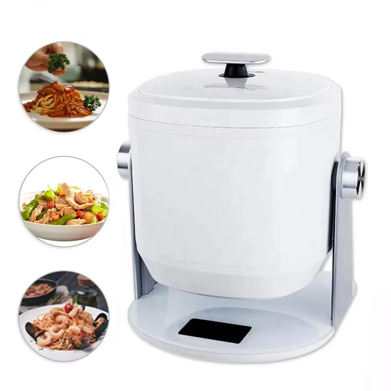 Professional automatic cooking machine and multi-functional rotary fried rice robot cooker, power 2400 watts