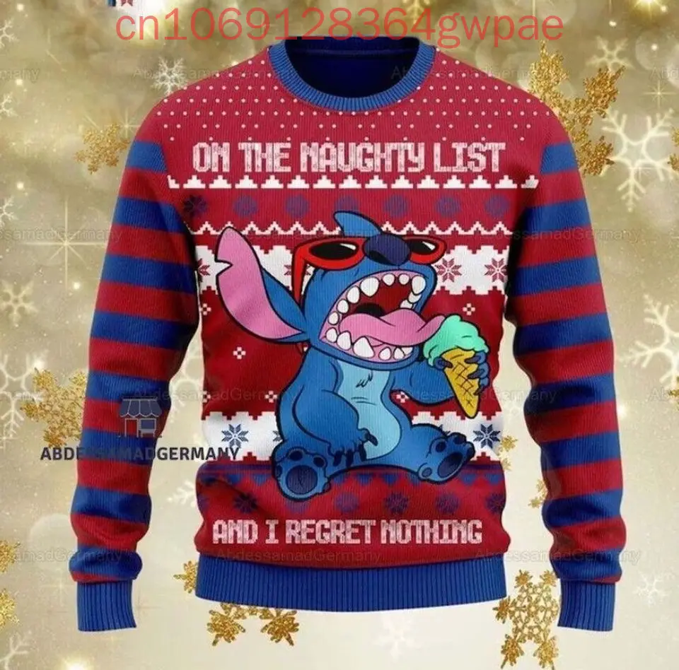 Disney Stitch Ugly Sweater Men\'s Women\'s 3d Sweater Tops Christmas Sweater Anime Xmas Gifts Christmas Sweater