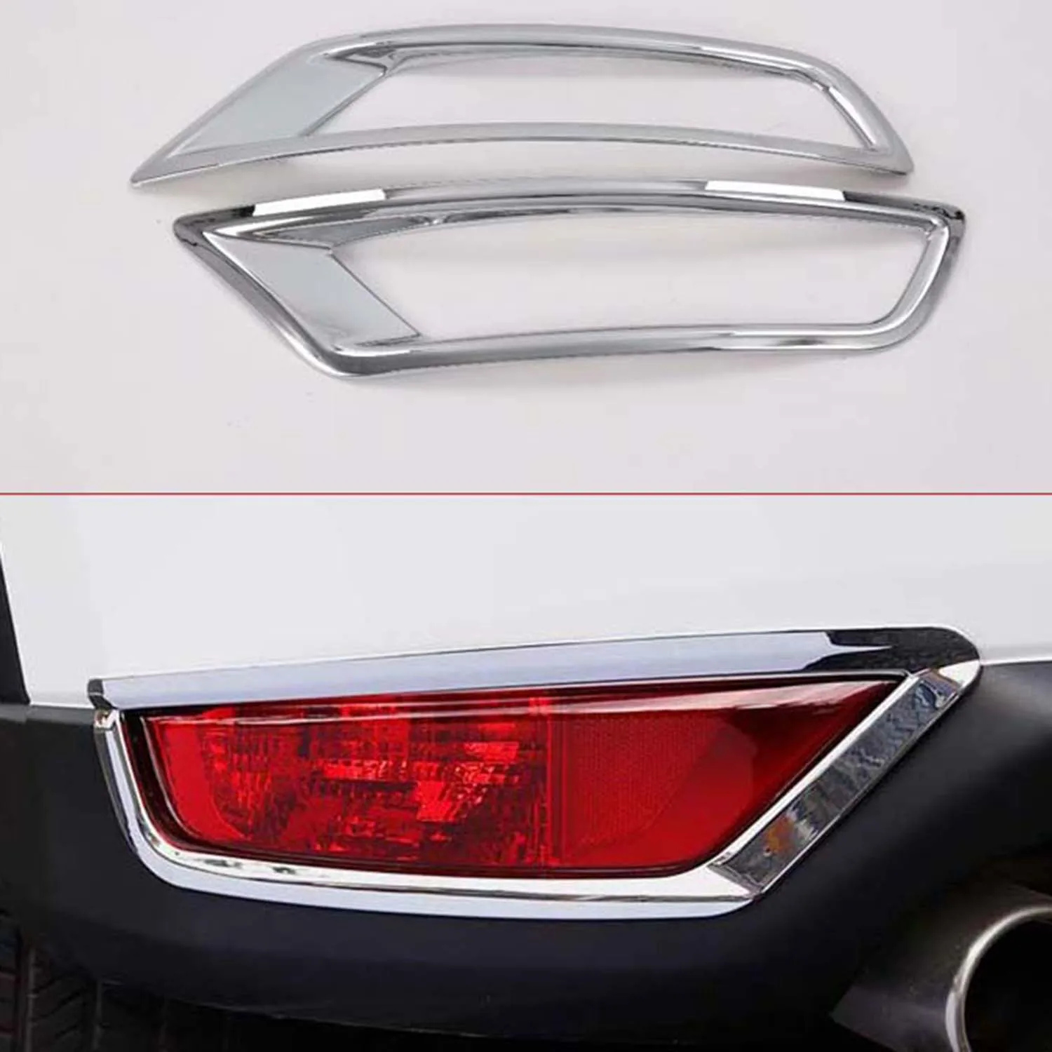 Car Chrome ABS Rear Reflector Fog Light Lamp Cover Trim Bezel Frame for Mazda CX-8 CX8 2018 2019