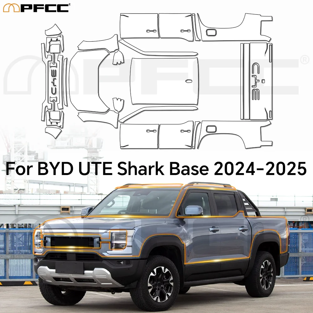

PPF For BYD Shark 2024-2025 Paint Protection Film 9Mil TPU Scratch Resistant Precut Full Vehicle Transparent Invisible Kit