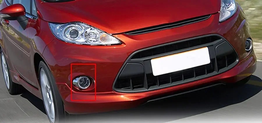 

For Ford Fiesta 2009 2010 2011 2012 Car Accessories Front Bumper Garnish Trim Fog Lamp Cover Foglamp Hood Chroming Black
