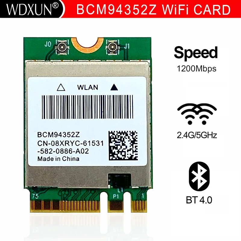 Dual band Wireless BCM94352Z BCM94360NG WIFI Card Hackintosh NGFF M.2 1200Mbps Bluetooth4.0 NGFF 802.11ac Wlan Adapter DW1560