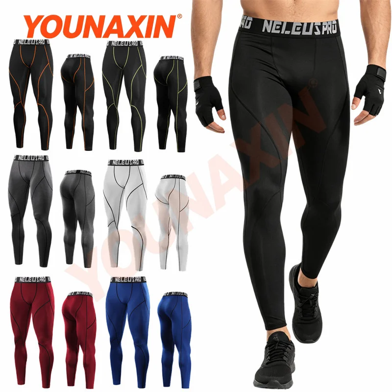 Men's Running Trousers Fitness Basketball Tight-Fitting Training Quick-Drying Stretch Compression Base Layers Pants L XL 2XL 3XL