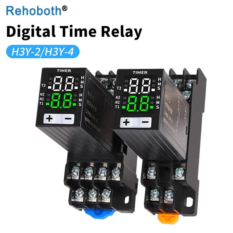 JSZ6 small digital display H3Y-2/4 double time relay cycle time with base control delay 12V24V220V