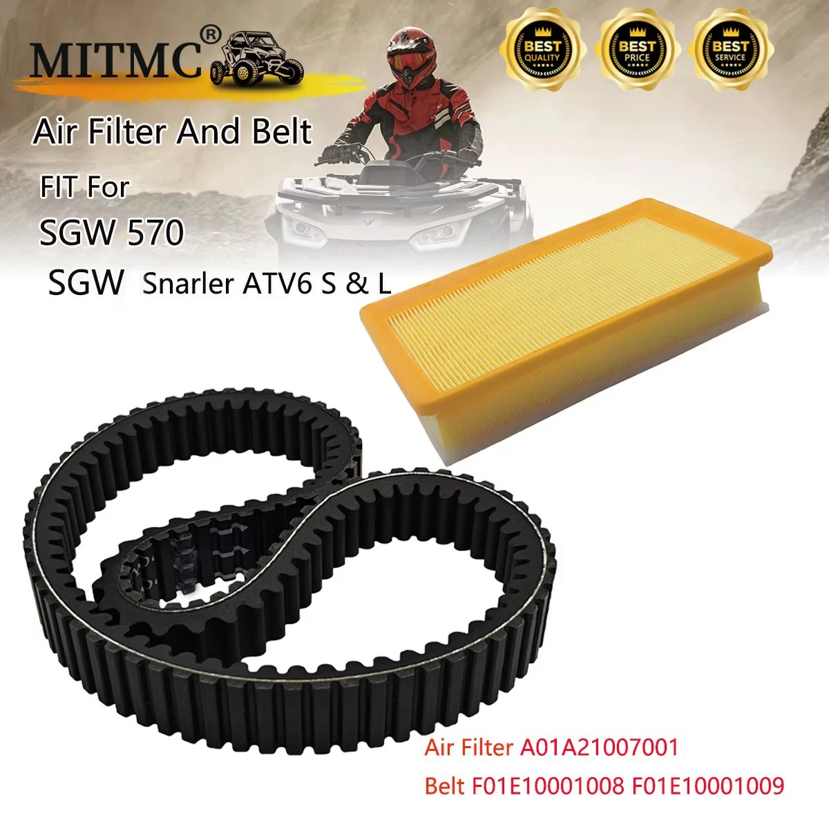 

Воздушный фильтр и приводной ремень для квадроциклов SGW Snarler ATV6 S & L, запчасти для UTV CVT A01A21007001 F01E10001008 F01E10001009 LU097102