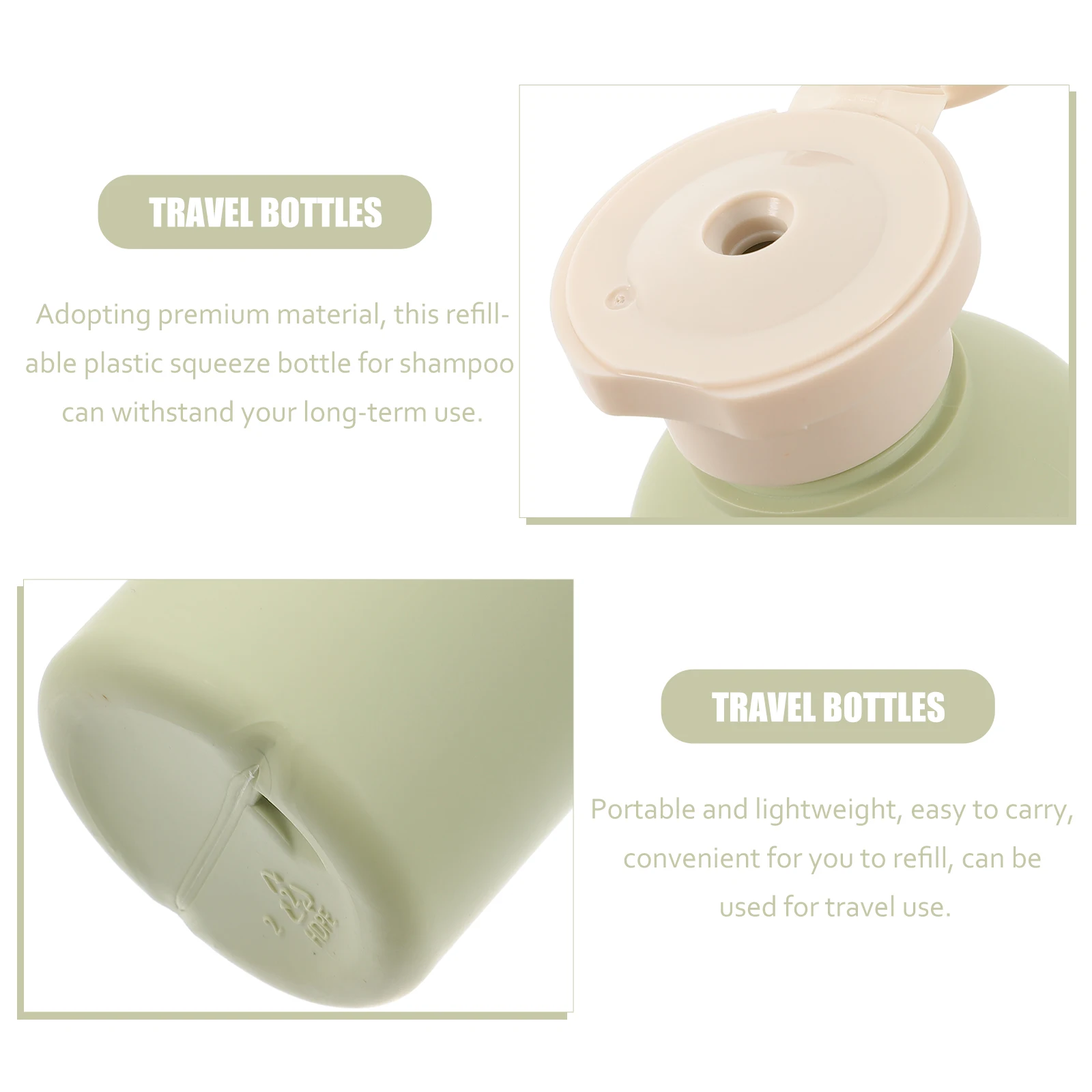 

5 Pcs Sturdy Plastic Squeeze Bottles With Flip Cap Refillable Travel Size Bottles For Toiletries