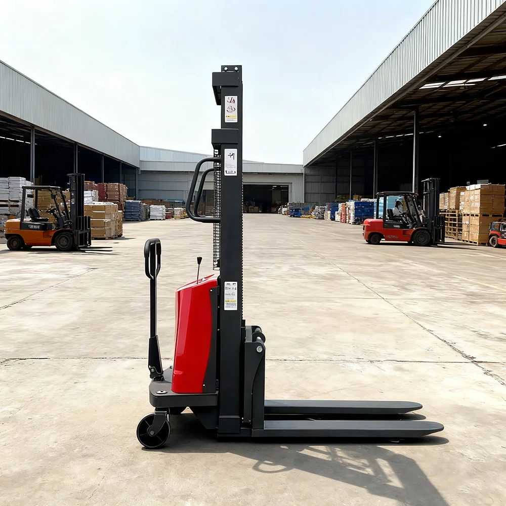 Portable 1ton 1.5ton 2ton Semi Electric Stackers 2.5 M Elevated Multi-functional Pallet Electric Stacker