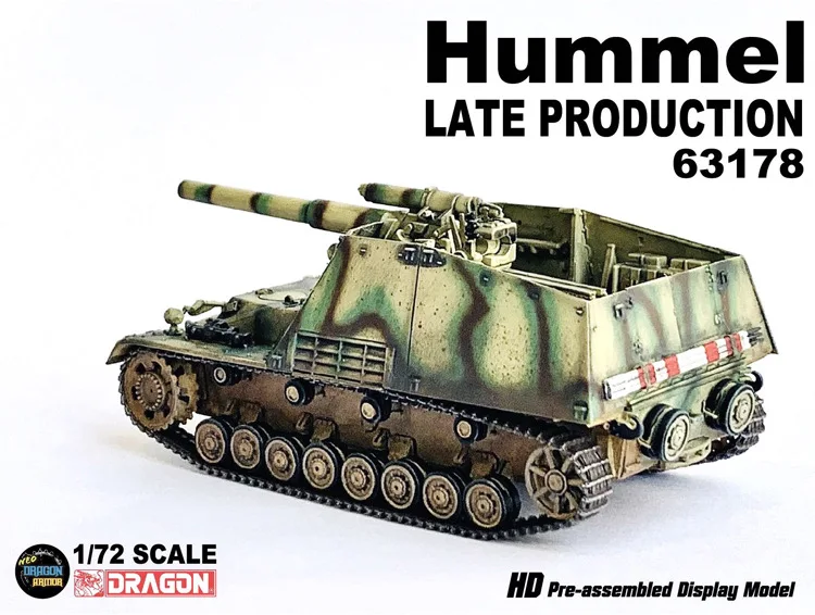 Dragon1:72 Sd.Kfz.165 Hummel Late Production WW2 German Tank Model 63178 Military Soldier Army Collection Action Figure Hot Toys