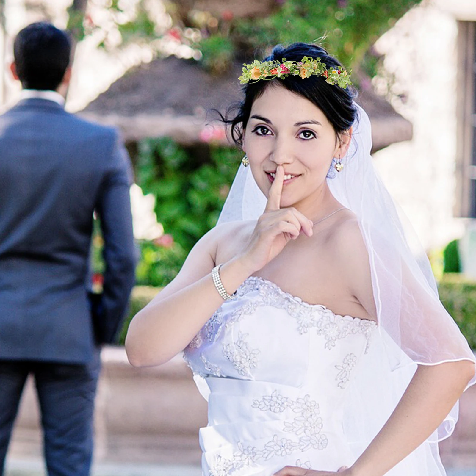 

Wedding Garland Headpiece Floral Hairband Bridal Flower Crown Decor Elegant Design Sweet Hairstyles Hair Tools