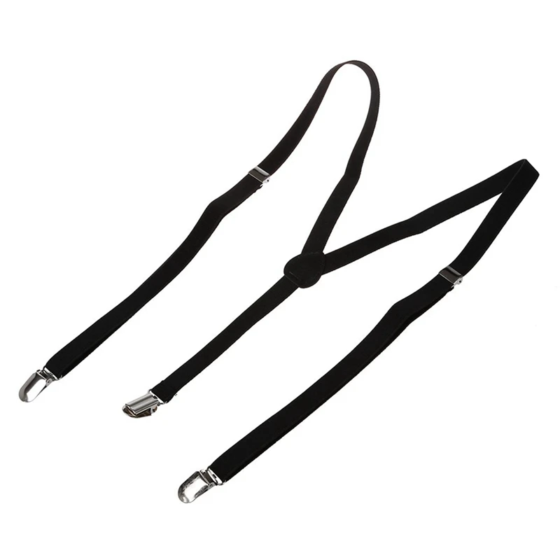 Tirantes elásticos ajustables para adultos, abrazadera de Metal, color negro, 2 unidades