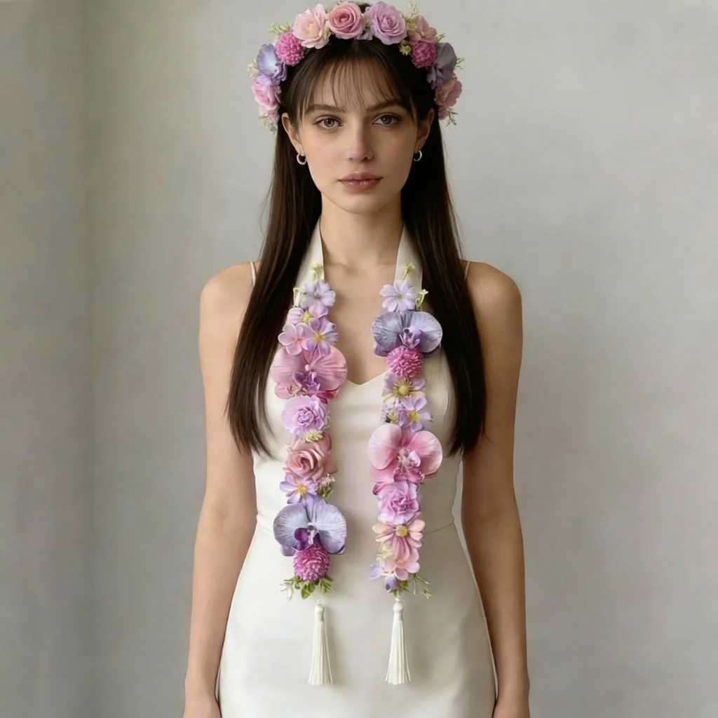 

Satin Flower Sash Handcrafted Handcrafted Pearl Sash Wedding Graduation Sash Tassel Artificial Flower Wrap For Birthday Party