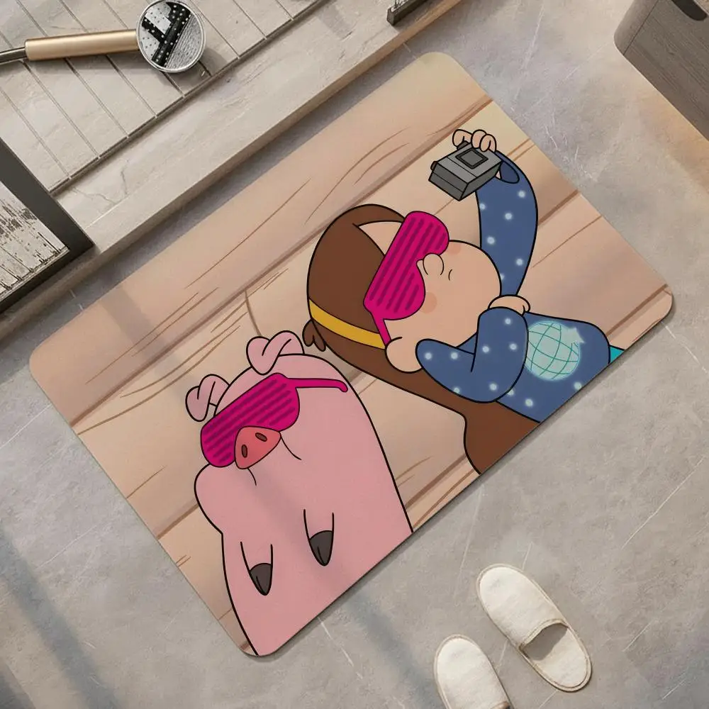 Cartoon W-Wobbly P-Pig Floor Mat Diatomite Bath Mat, Quick Dry, Absorbent, Multi-Scene Mat