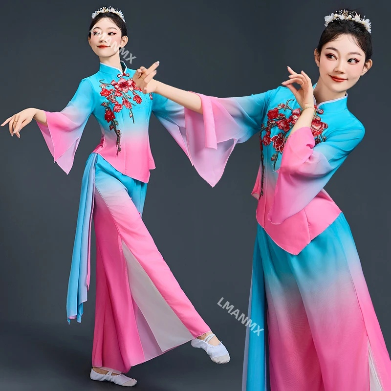 

2025 New Yangge Dance Costumes for Middle aged and Elderly Women, Fan Dance Performance Costumes
