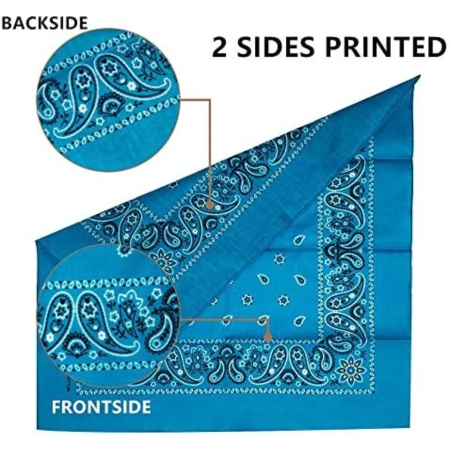 باندانا قطنية متعددة الاستخدامات مقاس 22 بوصة للرجال والنساء: مثالية للمغامرات الخارجية وتصفيف الأزياء والأنشطة الرياضية المتاحة