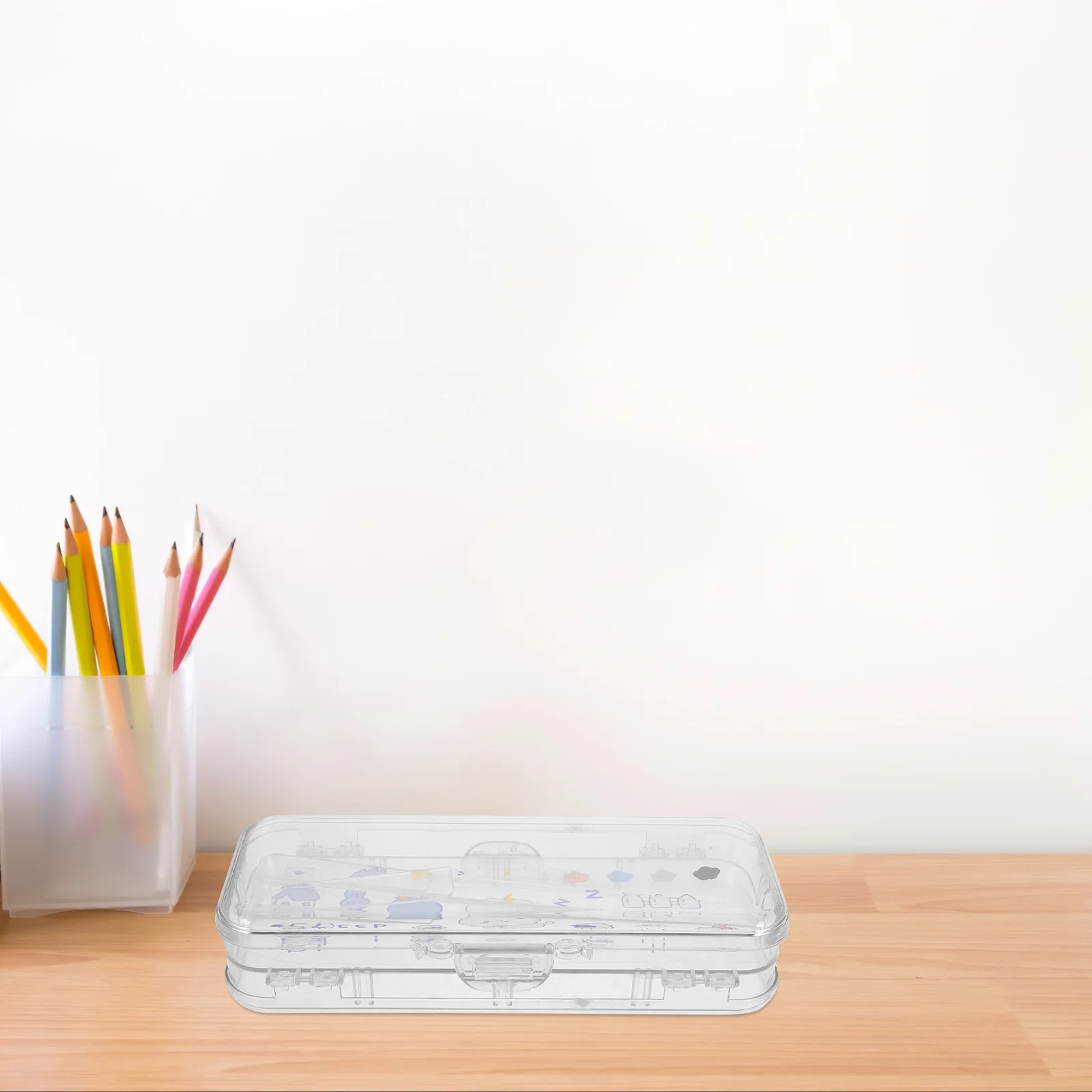 

Transparent Stationery Container Simple Design Pencil Box for School Office Use Pen Organizer Storage Case