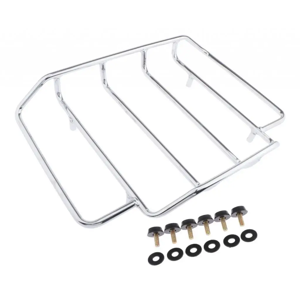 tour-pak-pack-luggage-top-rack-rail-chrome-iron-folding-luggage-holder-universal-motorcycle-carrier-for-touring-king-1984-2017