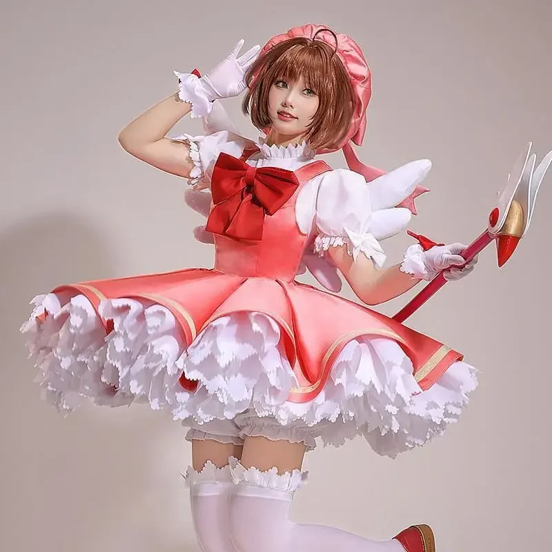 

Sakura Cosplay Girls Pink Card Captor Sakura Kinomoto Sakura Princess Dress Cosplay Costume Lolita Dress Costume For Women Party