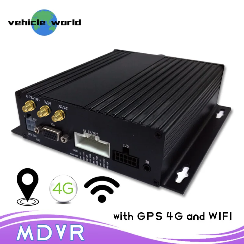 Двойная SD-карта 4 канала AHD 1080P мобильный видеорегистратор поддержка 4G WiFi GPS дополнительный автомобильный видеорегистратор