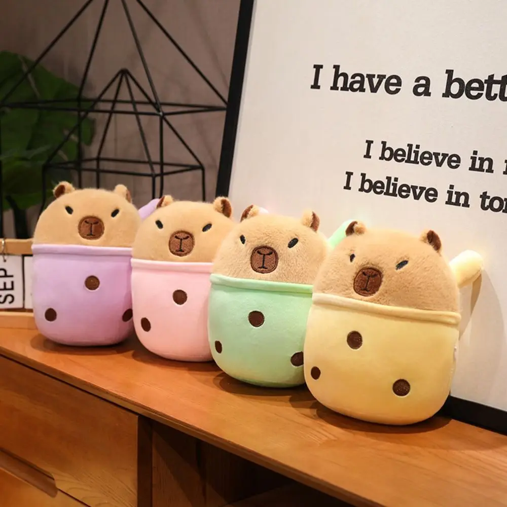 จําลอง Capybara หมอน Plush ของเล่นไข่มุกขนาดเล็กตุ๊กตาผ้านมชาถ้วยหมอนน่ารักตุ๊กตา Capibara อะนิเมะ Fluffty ของเล่น