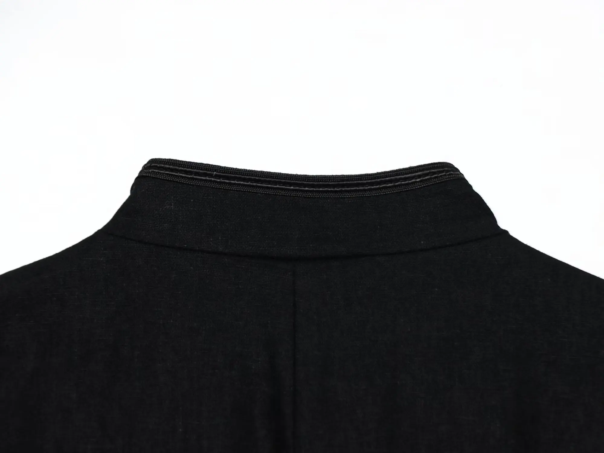 HH Elegante Retro Schwarze Ärmellose Weste mit Doppelreihigen Froschknöpfen für Formelle Anlässe, Alltag, Büro und Urlaub – Detail 11
