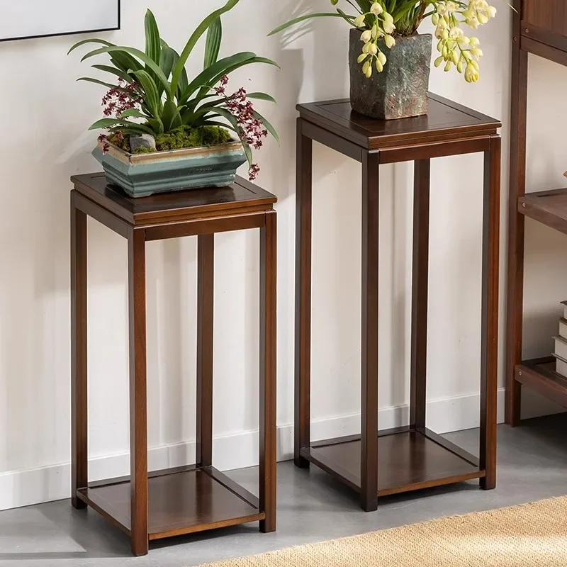 

Walnut flower rack living room solid wood floor-to-ceiling new Chinese flower table living room balcony high-end flower