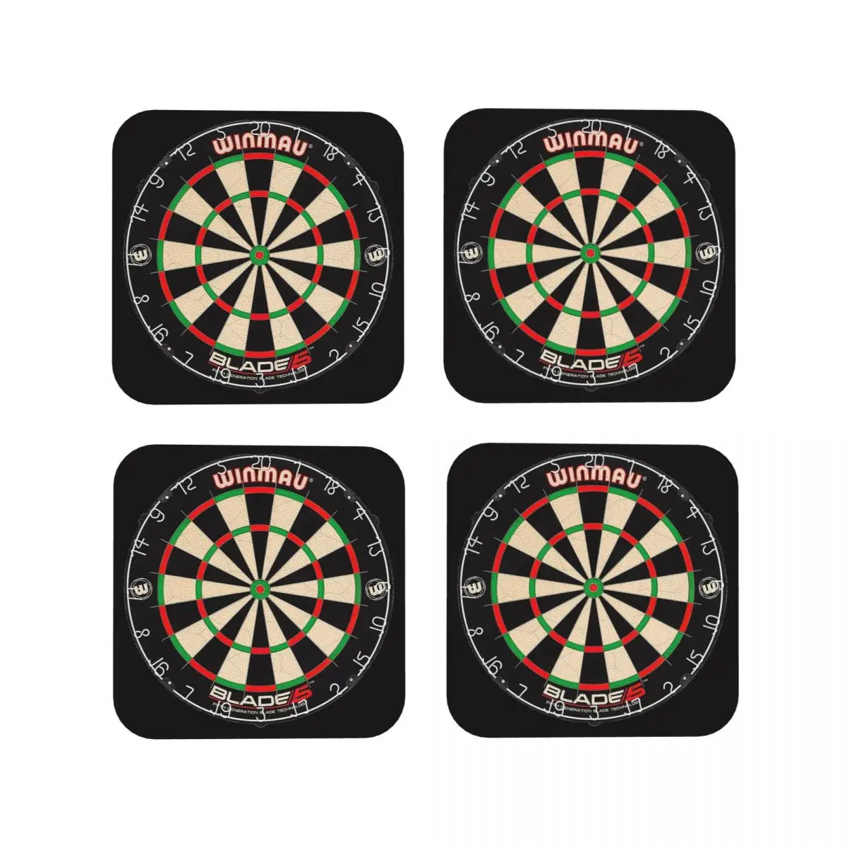 Winmau Blade 5 Dartboard Coasters Kitchen Placemats Non-slip Insulation Cup Coffee Mats For Decor Home Tableware Pads Set of 4