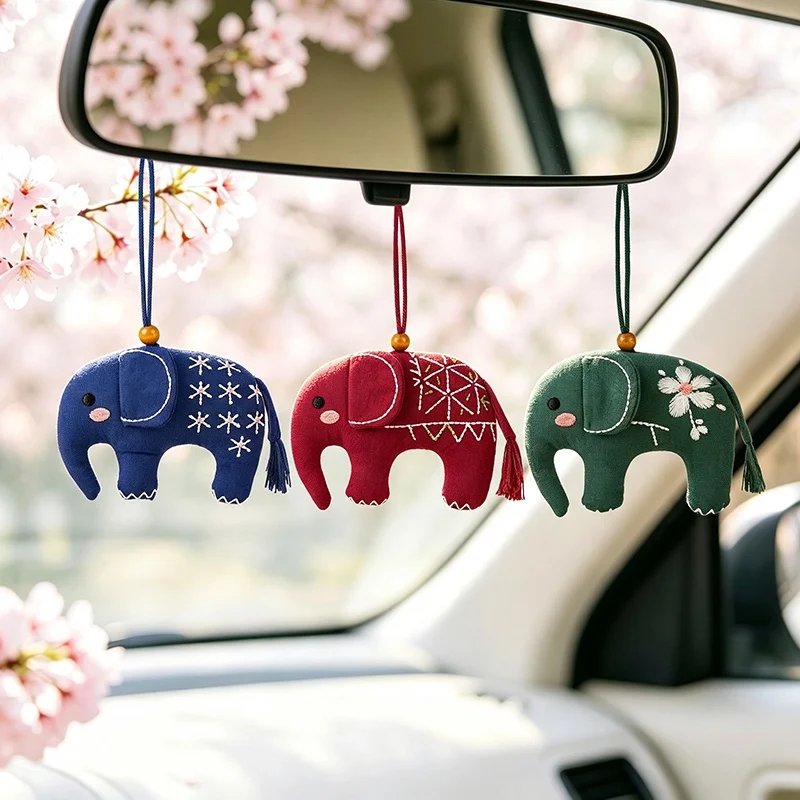 TreasurungU Elephant Plush Charm Cute Fabric Elephant Stuffed Pendant Funny Elephant Plush Keychain Bag Charm Birthday Gifts