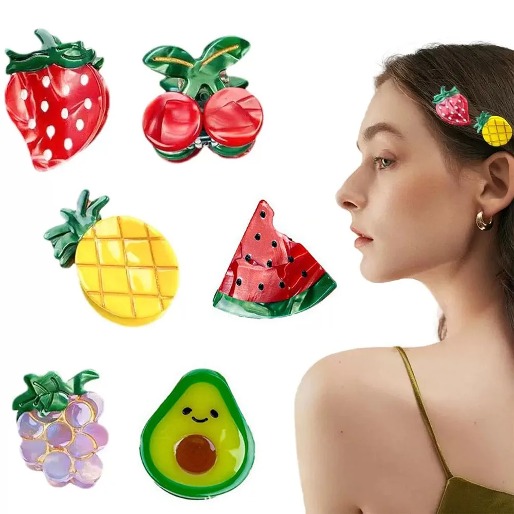 1/3/6 Stück Erdbeere Kirsche Modische Ins Haarschmuck Obst Haarspangen Essigsäure Haarspangen