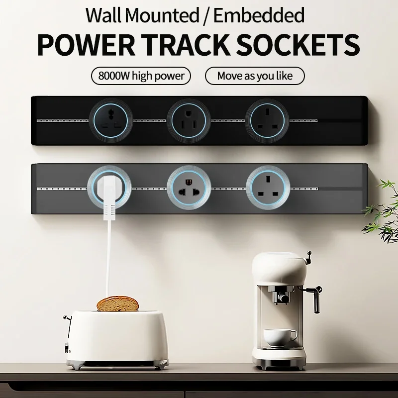 Power Track Socket Home Appliances Pop Electric Plug Adapter UK US EU Standard Wall Socket With Usb Embeded And Surface