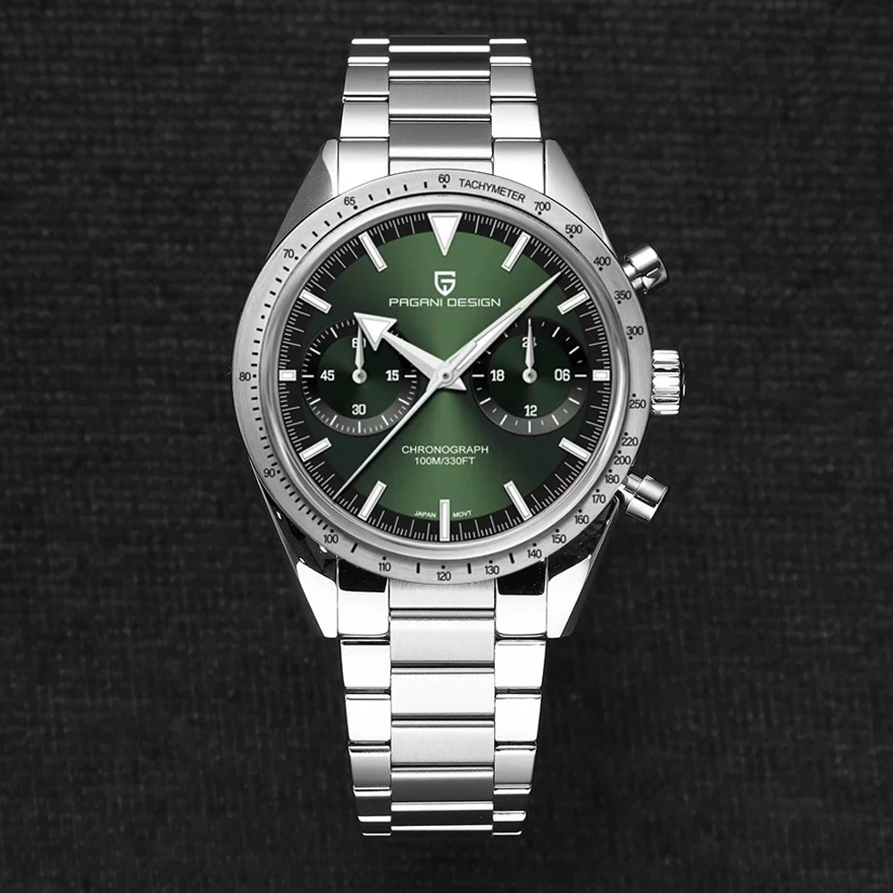 PAGANI DESIGN Herrenuhren Top Luxus Quarz Armbanduhr VK64 Speed Sports Chronograph Uhr für Mann AR Saphirspiegel Geschenkbox