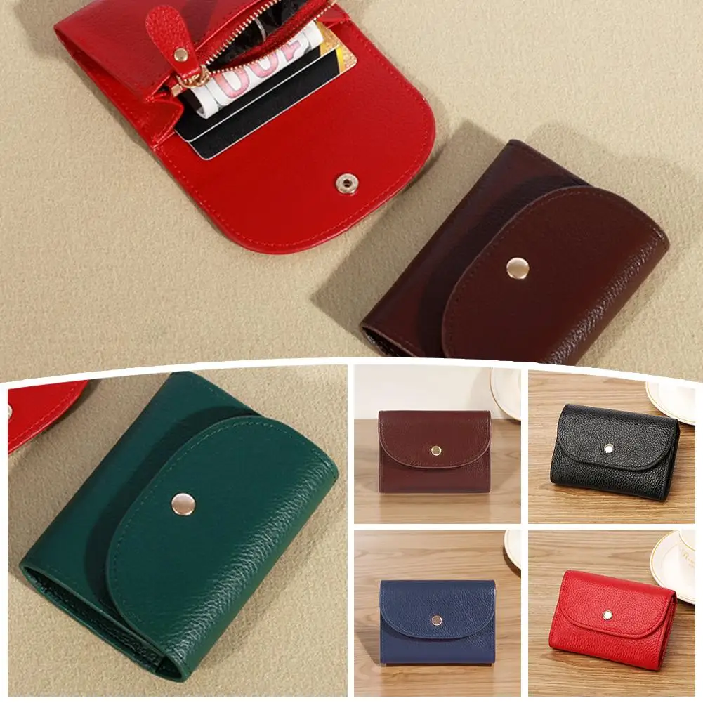 Fashion Women's Coin Purses With Zipper Leather Wallet For Shopping Mini Ultra-thin Card Storage Holder Purses Large Capaci A4V2