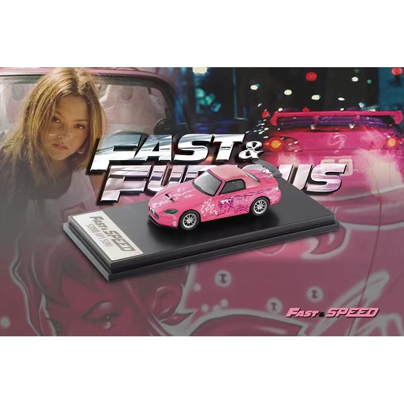 PreSale FS 1:64 S2000 AP1 SUKI PINK Soft Top S2K Diecast Diorama Car Model Collection Miniature Toys Fast Speed