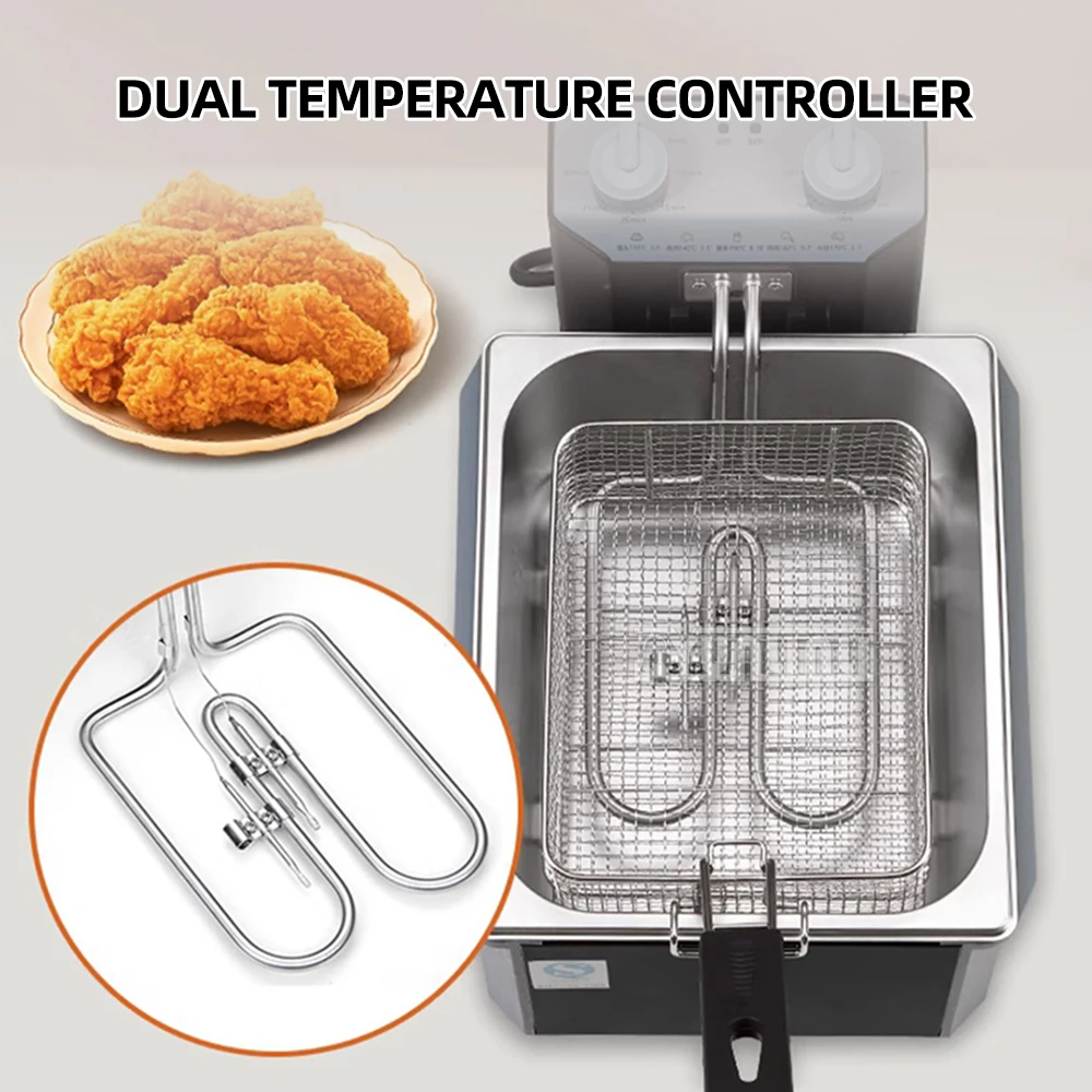 20L Commercial Electric Fryer Large Capacity Electric Deep Frying Machine Multifunctional French Fries Machine