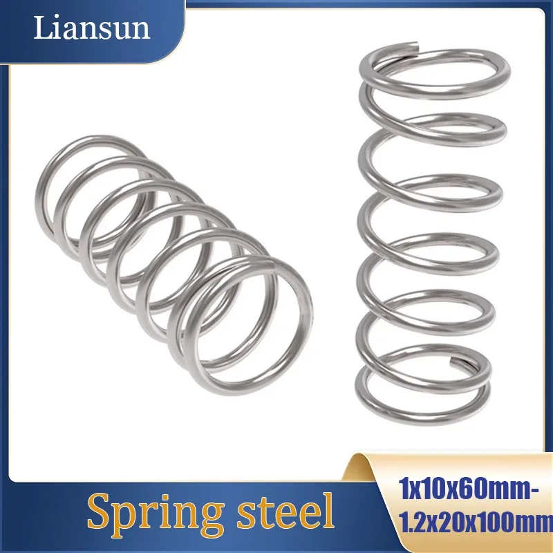 2Pcs Miniature Helical Compression Springs 1x10x60mm - 1.2x20x100mm Wire Diameter Precision Instrumentation Springs