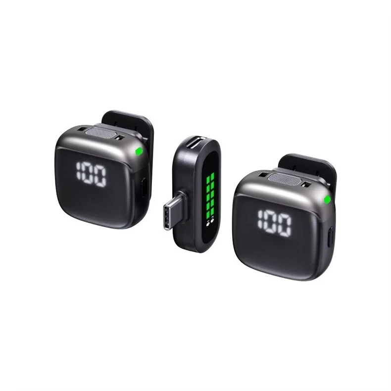 

2.4G Wireless Type C Lavalier Lapel Microphone Tiny Dual Mini Noise Reduction Collar Clip Vlog Record