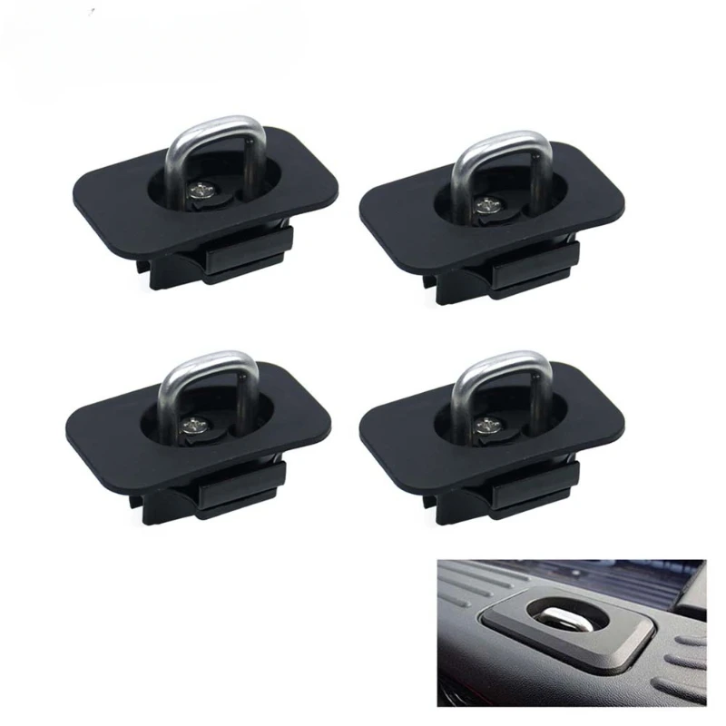 Easy Install Bull Ring Tie Down Anchors for Ford F150 2015-2020 – Flush Fit, Retractable, Iron, 4-Pack