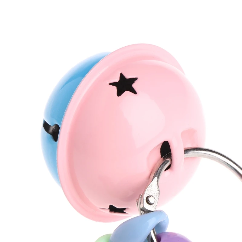 F92B Parrot Chew Swing ระฆังโลหะสีสันสดใสนกแขวนของเล่นกรงตกแต่ง