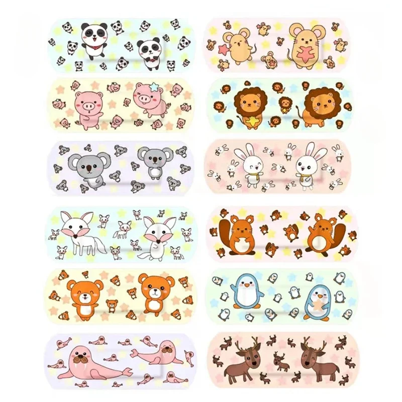 120pcs/lot Kawaii Cartoon Animal Pattern Waterproof Band Aid Hemostasis Adhesive Baby Bandages Wound Plaster Baby Accessories