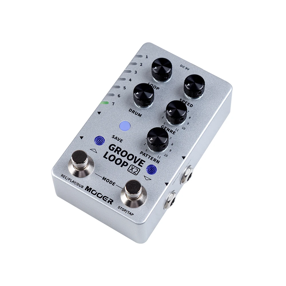 MOOER Groove Loop X2 Stereo Looper With 14 Save Slots Drum Machine Pedal 121 Different Drum 10-minute Capacity Per Track