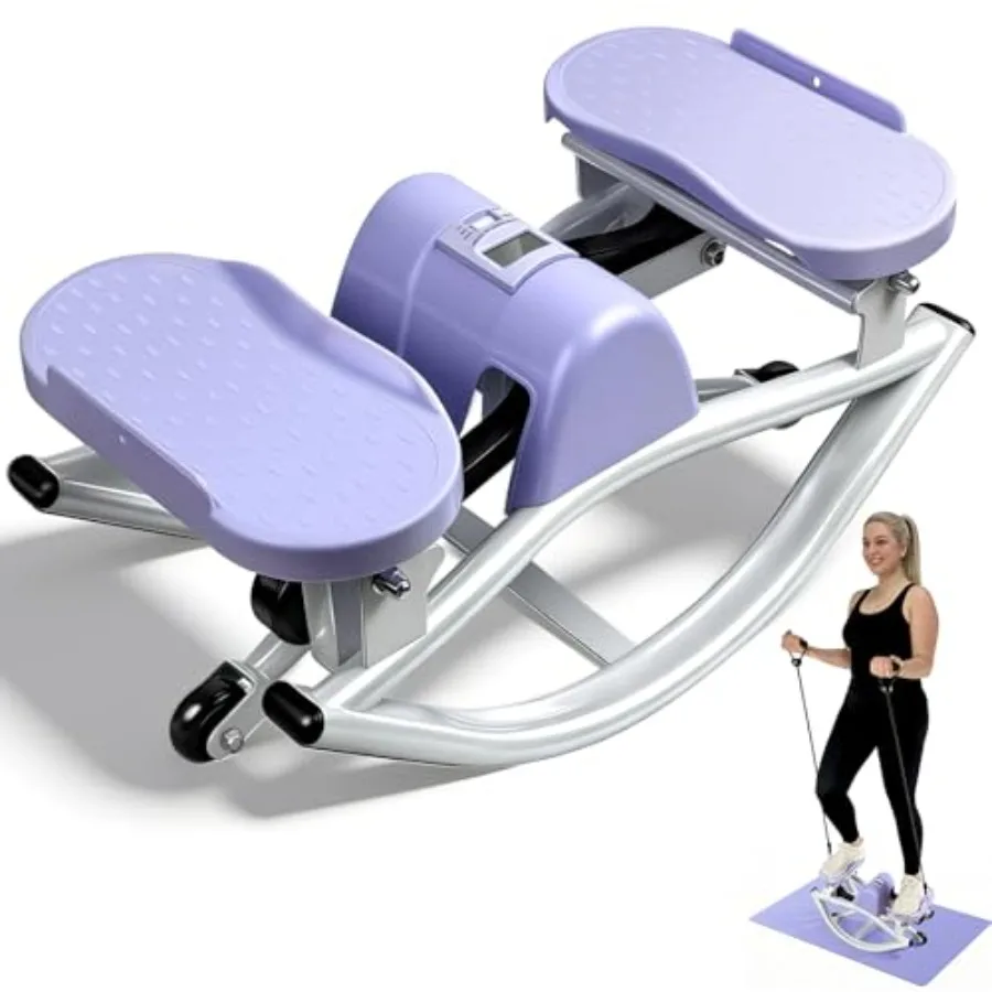 

Тренажер-степпер Rock Stepper Side to Side с низкой степенью нагрузки, эспандерами и нескользящим ковриком для домашних тренировок в гостиной