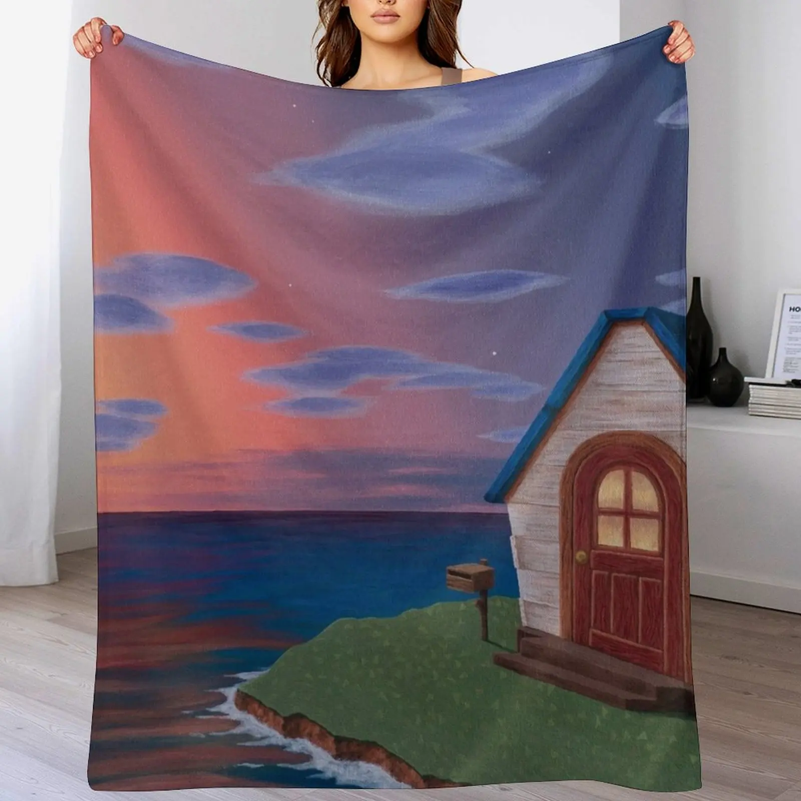

Island Life Throw Blanket bed plaid Camping Soft Plush Plaid Decorative Beds Blankets