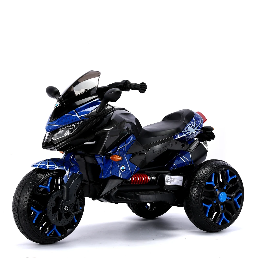 

Kids 12V Electric Motorcycle: 3-Wheel Design w/ Training Wheels, Hand Throttle Control, Glowing LED Tires, Rechargeable
