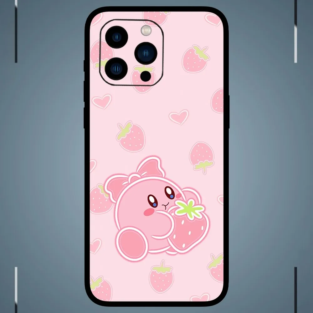 Милый чехол для телефона K-Kirby для iPhone 15, 14, 13, 12, 11 Pro Max mini XS XR X 8 Plus SE, чехол