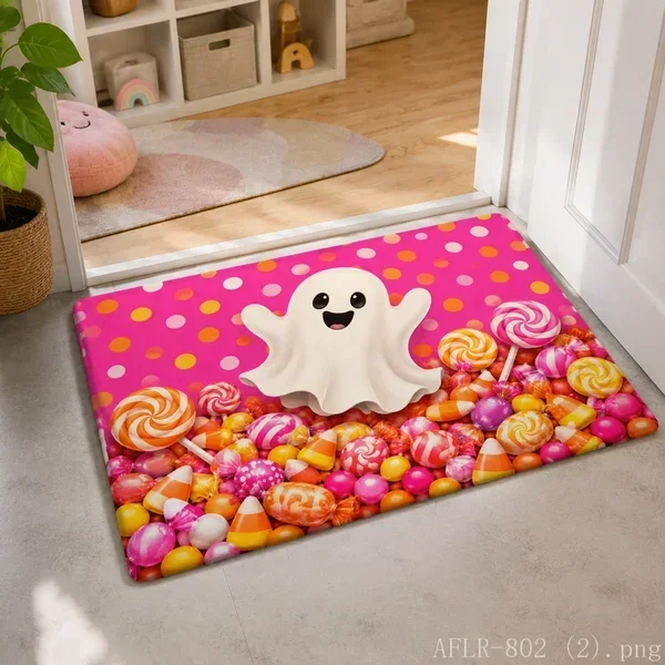 VIKAMA Day of the Dead Skeleton Doormat, Dirt Resistant & Durable, Corridor Balcony Washroom Laundry Room Garage, Home Decor