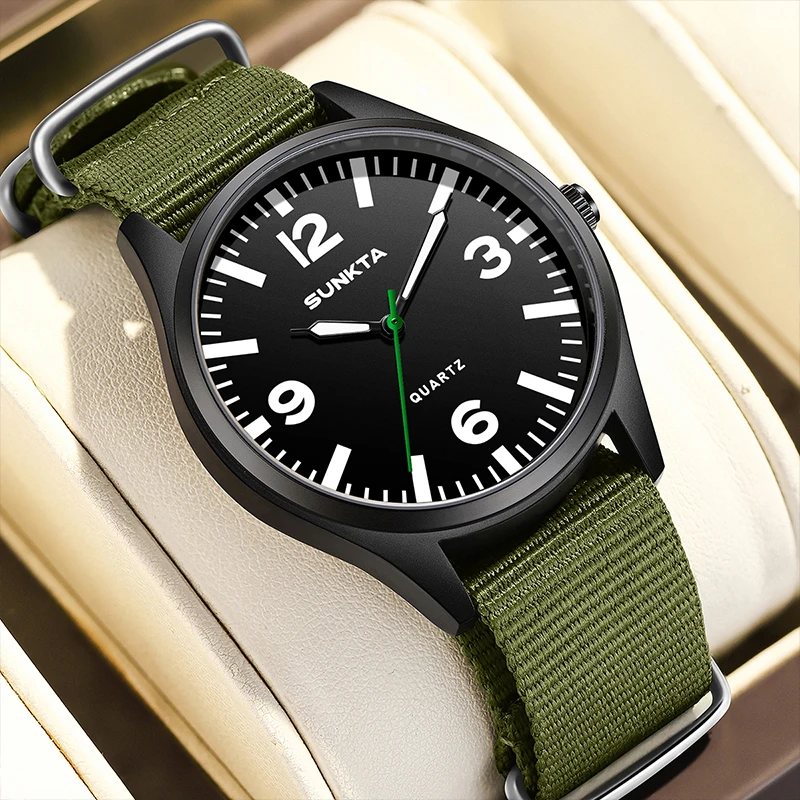 LUIK Topmerk Luxe Horloge Mannen Quartz Datum Nylon Waterdichte Lichtgevende Militaire Sport Lederen Horloges Voor Mannen relogios masculino