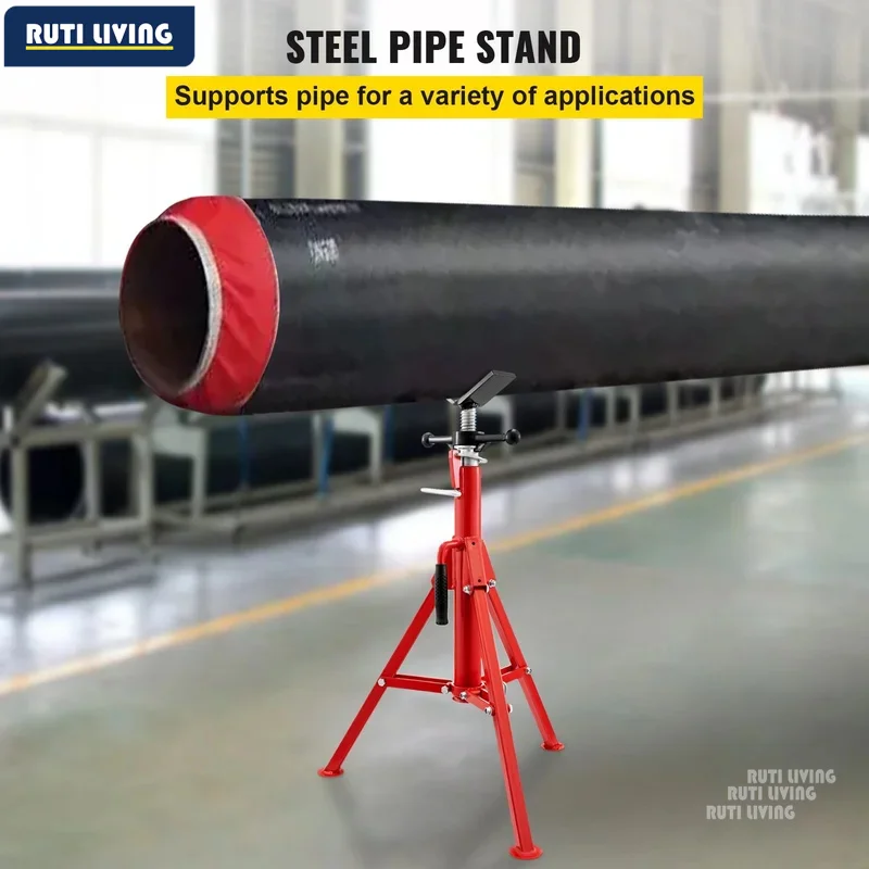 Steel Tripod Pipe Chain Vise 1/8-5in Capacity Foldable Legs Tri-Stand Bench Vice for Fixing Supporting Bending Metal Pipes