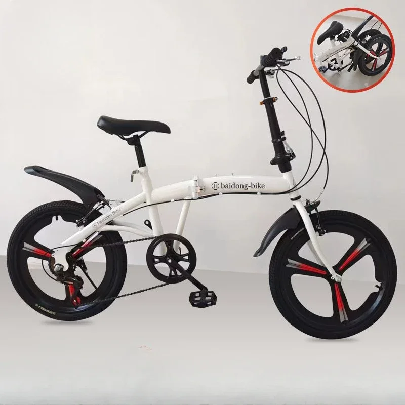 Bicicletta pieghevole per ciclismo all\'aperto, lega di magnesio, universale per adulti e bambini, velocità variabile, 20 pollici, commercio