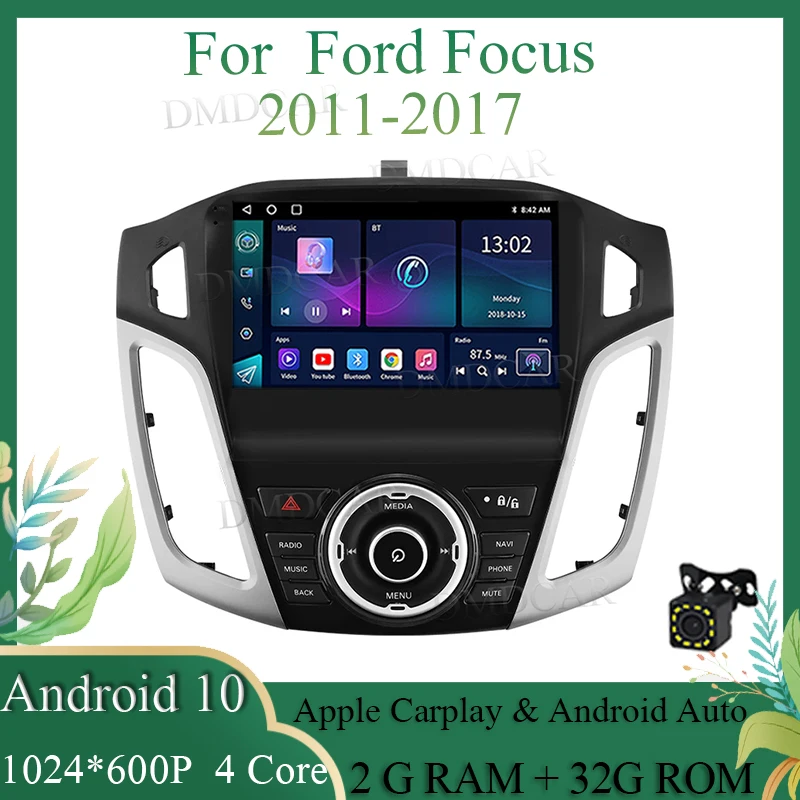 

Android 10 Head Unit 4Core Wired Car Radio For Ford Focus 2011-2017 Multimedia Carplay Auto GPS Navigation WIFI Screen 1024*600P